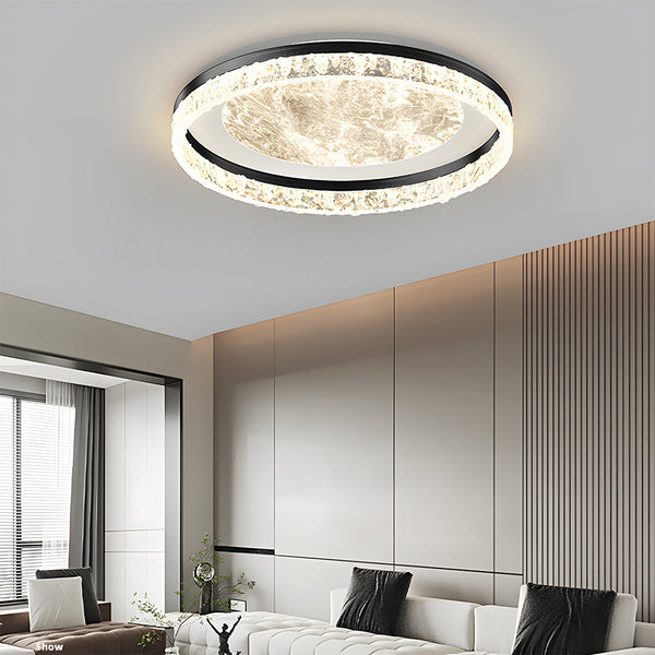 Black Minimalist Bedroom LED Ceiling Lamp