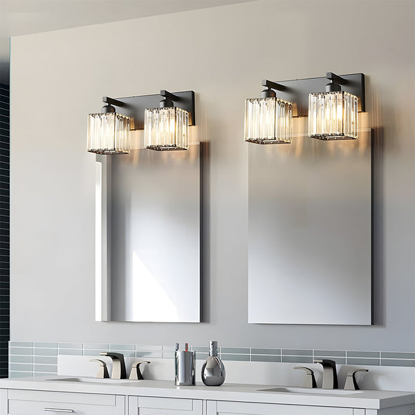 Modern Vanity Lights Fixtures Crystal Glass Wall Sconces