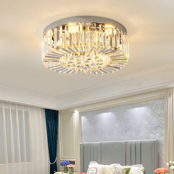 Modern Crystal Flush Mount Ceiling Light Fixture