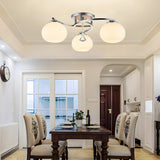 Modern Glass Ball Shade 3/5-Light Semi Flush Ceiling Lights