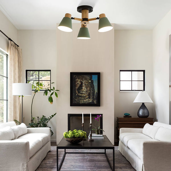 Wooden Close To Ceiling Lamps