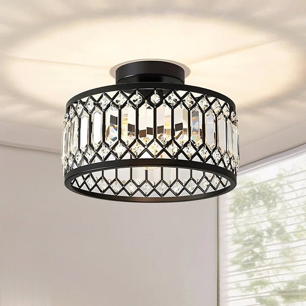 Contemporary Semi Flush Mount Crystal Hall Ceiling Lights