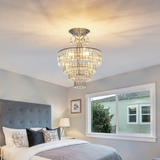 Tiered Crystal Semi-Flush Ceiling Light 39cm