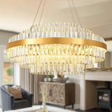 Modern Tiered Crystal LED Chandelier Luxury Hanging Lamp