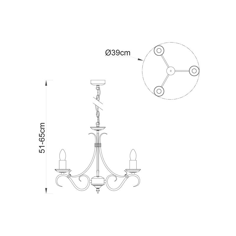 Barney 3-Light Candle Style Chandelier