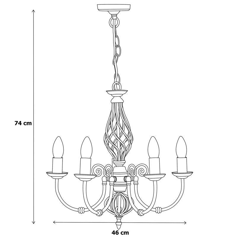 Bratton 5-Light Twist Candle Style Chandelier