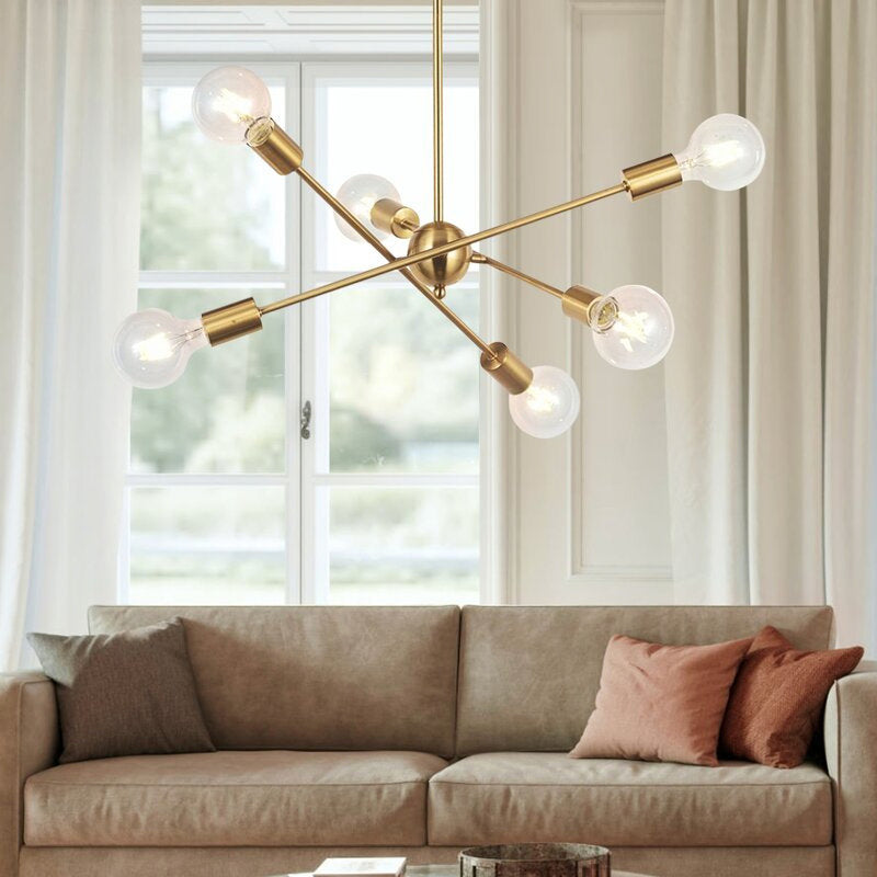 Braunste 6-Light Industrial Sputnik Chandelier