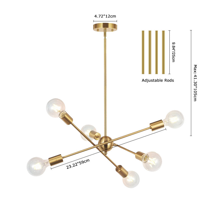 Braunste 6-Light Industrial Sputnik Chandelier