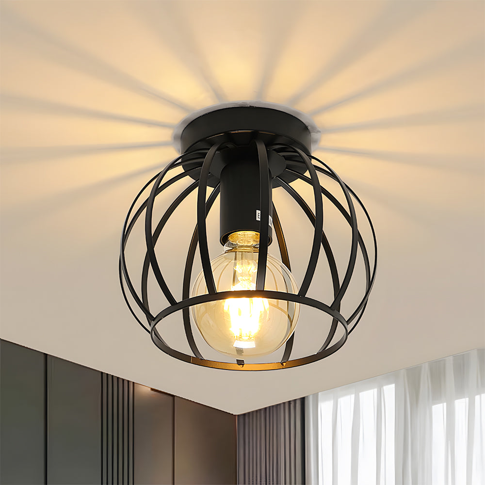 Metal Cage Ceiling Lampshade Black Ceiling Lights