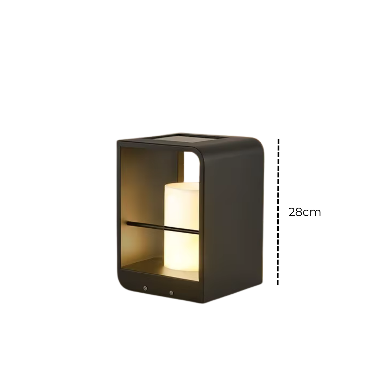 Litora geometric solar garden post light 28cm height dimension - stainless steel - Litora
