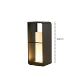 Litora geometric solar garden post light 43cm height dimension - stainless steel - Litora
