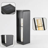 Litora solar garden light details - solar panel top marble effect diffuser and open frame - Litora
