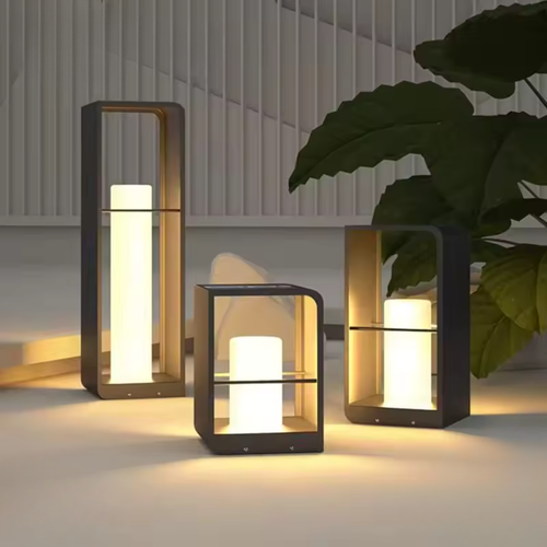 Litora Geometric Solar Garden Post Light