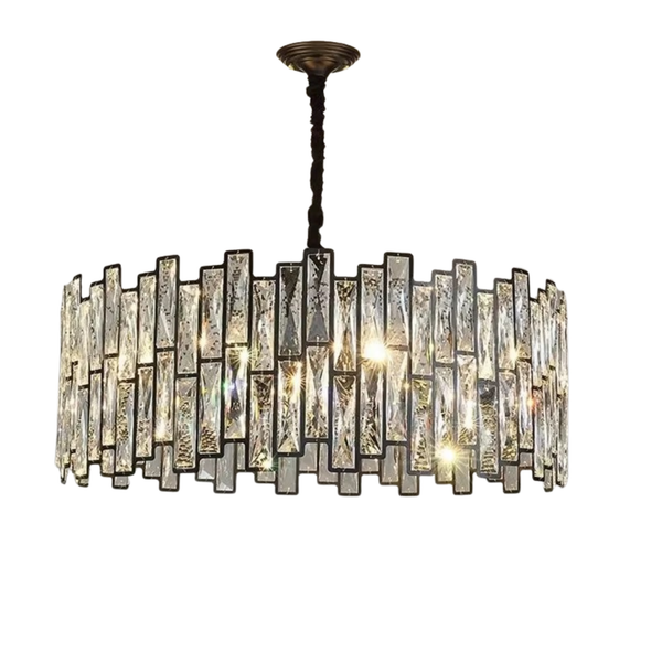 Tiered Crystal Pendant Chandelier 60cm