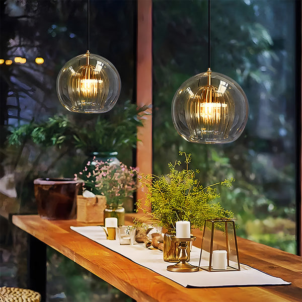 Modern Glass Globe LED Pendant Lights Kitchen Island