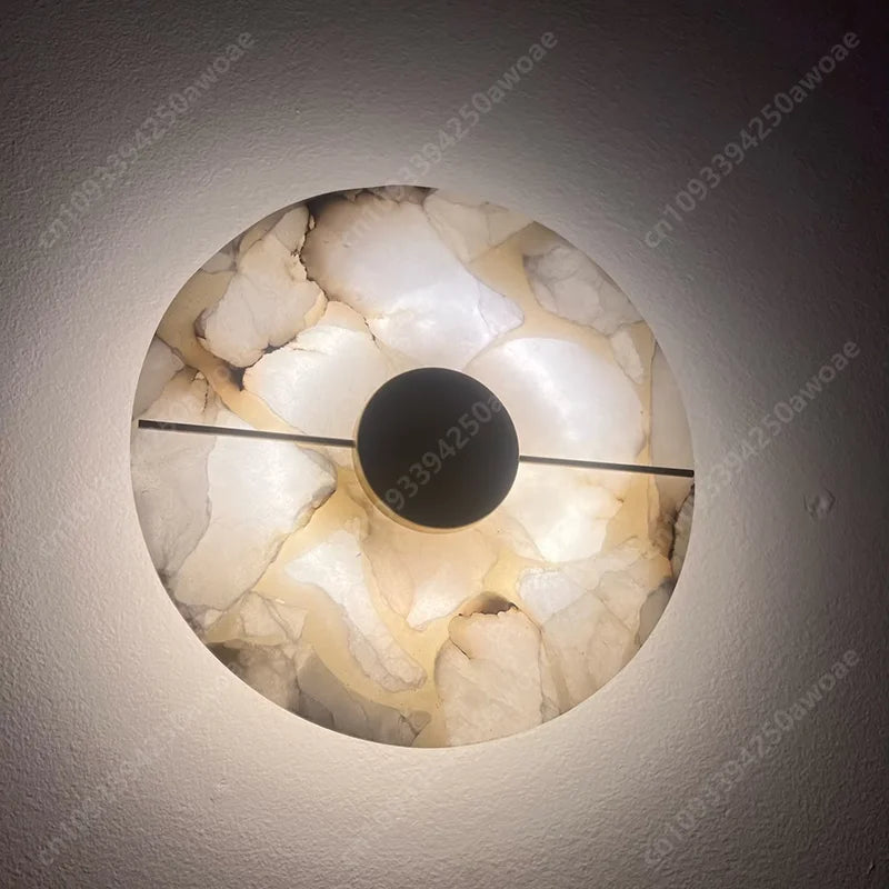 Modern Luxury Creative Natural Marble Copper Wall Light