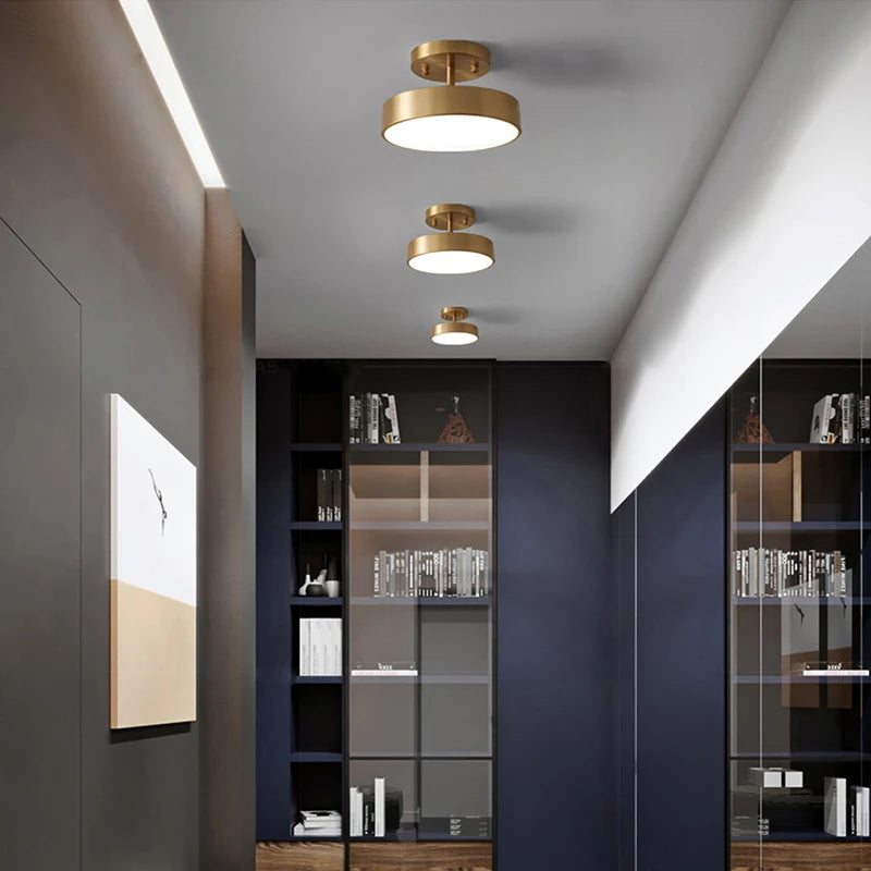 Modern LED Ceiling Light Copper Lamp