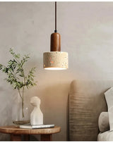 Modern Popular Wabi Sabi Travertine Droplight Over Dining Desk