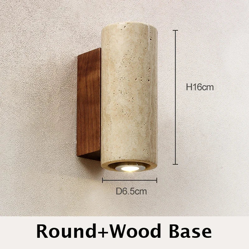 Wabi Sabi Yellow Marble Wall Lamp LED Bedside Japan