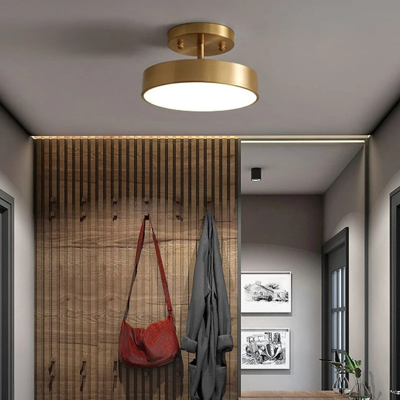 Modern LED Ceiling Light Copper Lamp