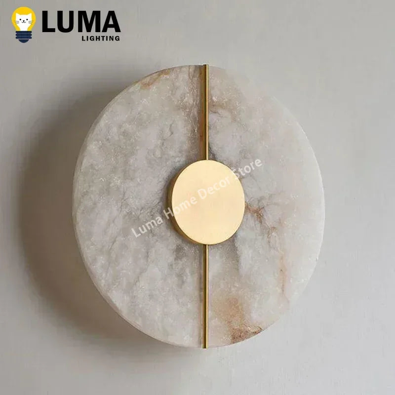 Modern Luxury Creative Natural Marble Copper Wall Light