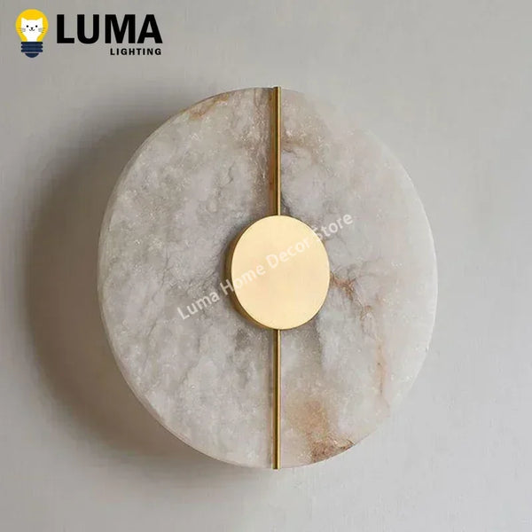 Modern Luxury Creative Natural Marble Copper Wall Light