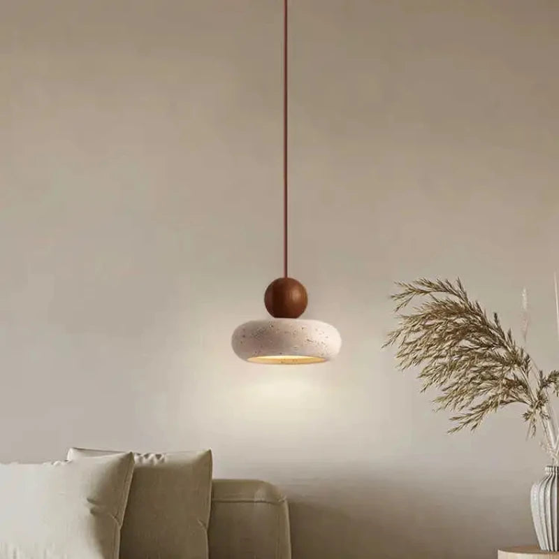 Vintage Pendant Light With Natural Yellow Agate Stone, Perfect