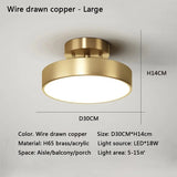Modern LED Ceiling Light Copper Lamp