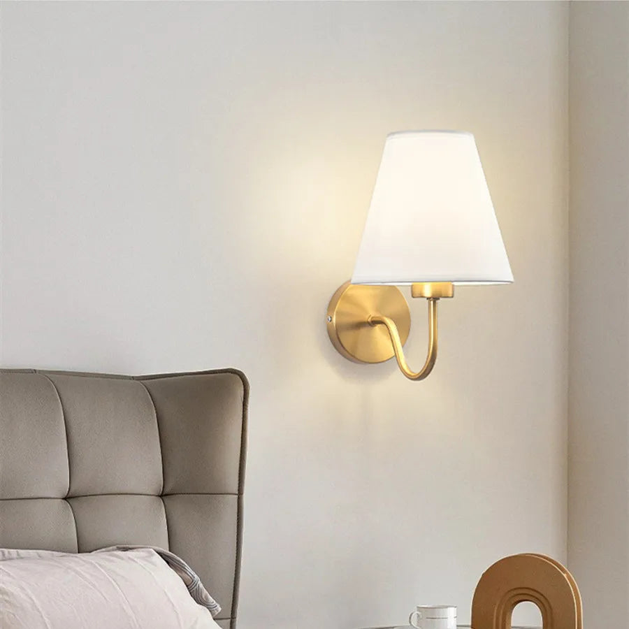 Modern Fabric Wall Lamps Retro Bedside Wall Lamp Living