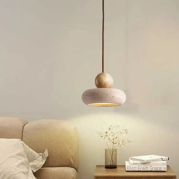Vintage Pendant Light With Natural Yellow Agate Stone, Perfect