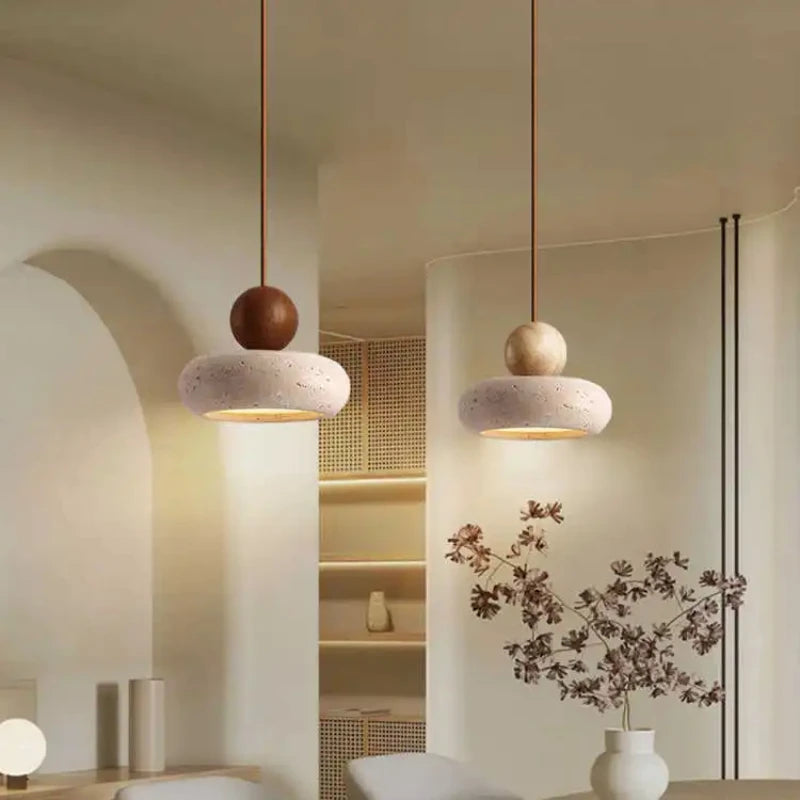Vintage Pendant Light With Natural Yellow Agate Stone, Perfect