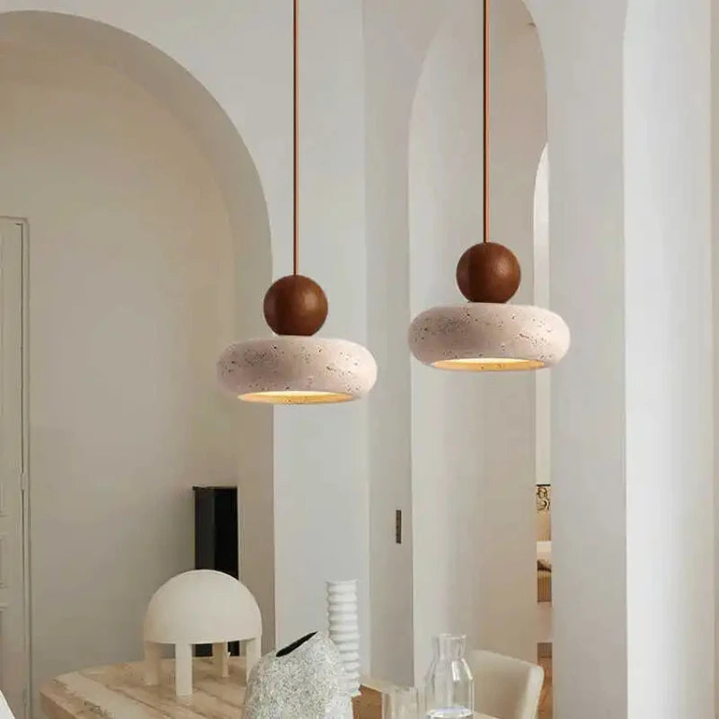 Vintage Pendant Light With Natural Yellow Agate Stone, Perfect