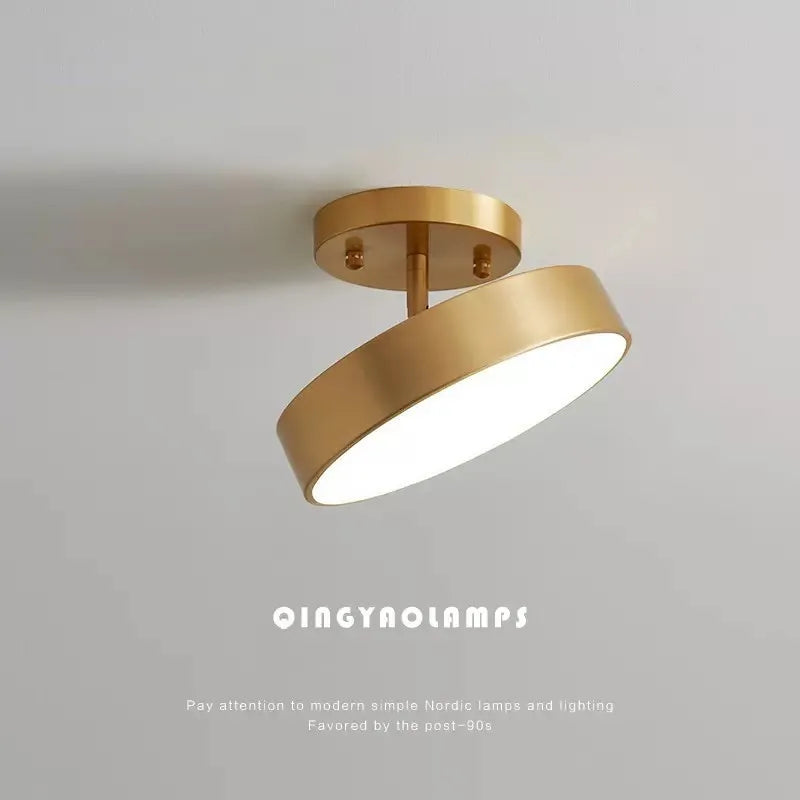 Modern LED Ceiling Light Copper Lamp