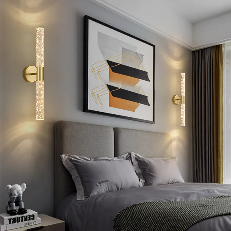 Nordic Bubbles Crystal Rod LED Wall Lamp