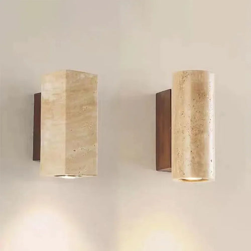 Wabi Sabi Yellow Marble Wall Lamp LED Bedside Japan