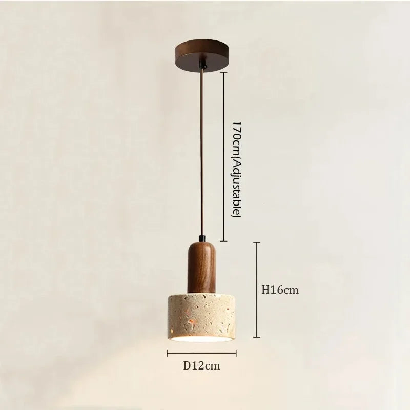 Modern Popular Wabi Sabi Travertine Droplight Over Dining Desk