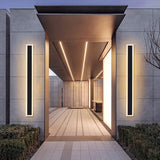 Set Of 2 Modern IP65 Slim Black LED Outdoor