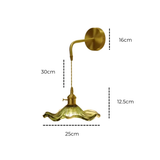Vintage brass and green glass wall sconce dimensions - 25cm shade 30cm drop 16cm arm - Litora
