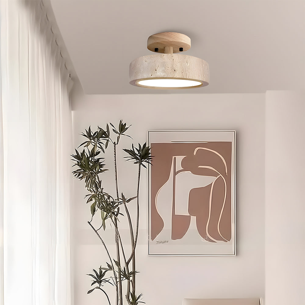 Wabi-Sabi Travertine LED Ceiling Light