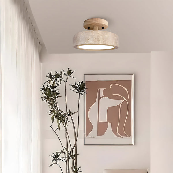 Wabi-Sabi Travertine LED Ceiling Light