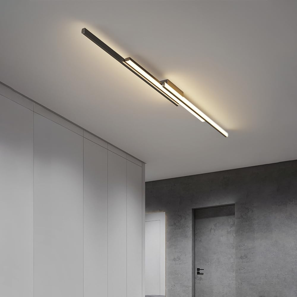 Modern Minimalist Linear LED Ceiling Lamp, Close-To-Ceiling Lights